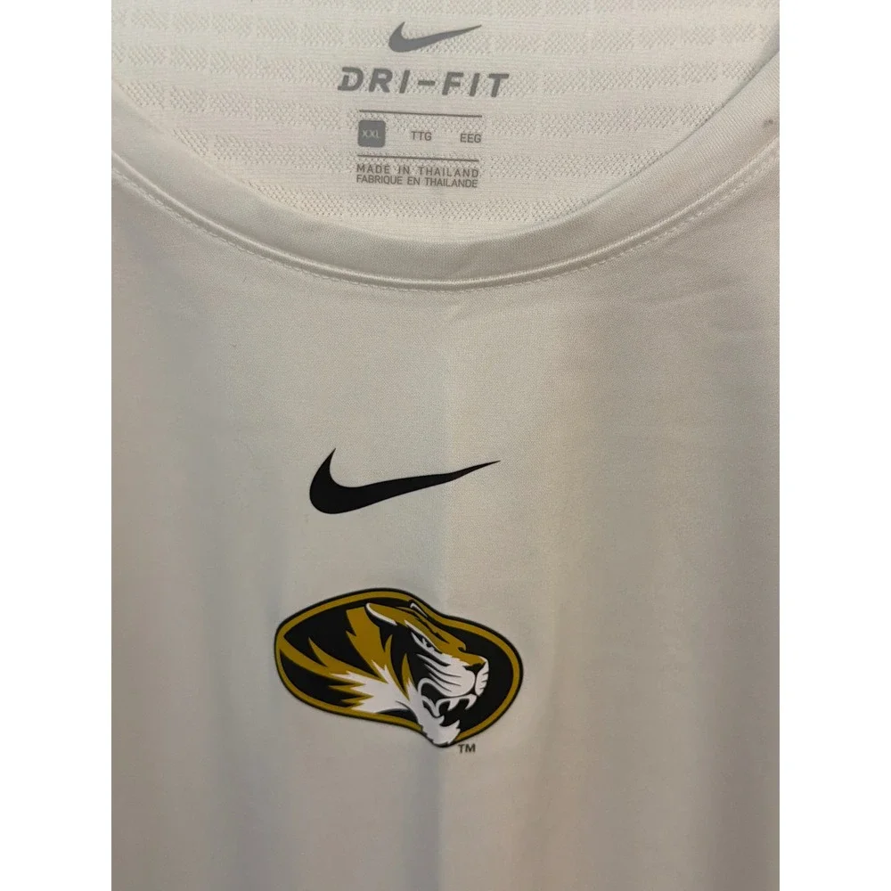 Nike Missouri Tigers Dri-FIT On-Field Shirt Mens XXL White Short Sleeve Mizzou